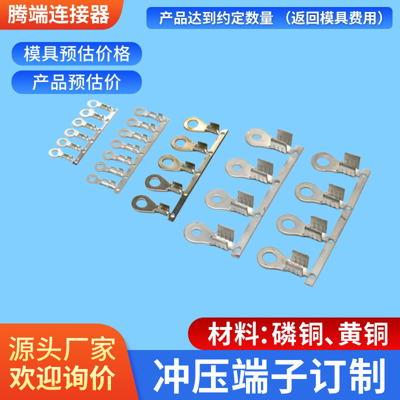 线耳圆环梅花带齿OT接地片裸端子地环铜鼻子专用灯头端子厂家
