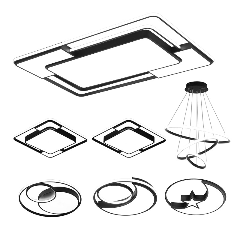 Lámpara de sala de estar, lámpara de techo simple moderna, luz principal atmosférica, lámpara led súper brillante, combinación de paquete de toda la casa de Guangdong Zhongshan