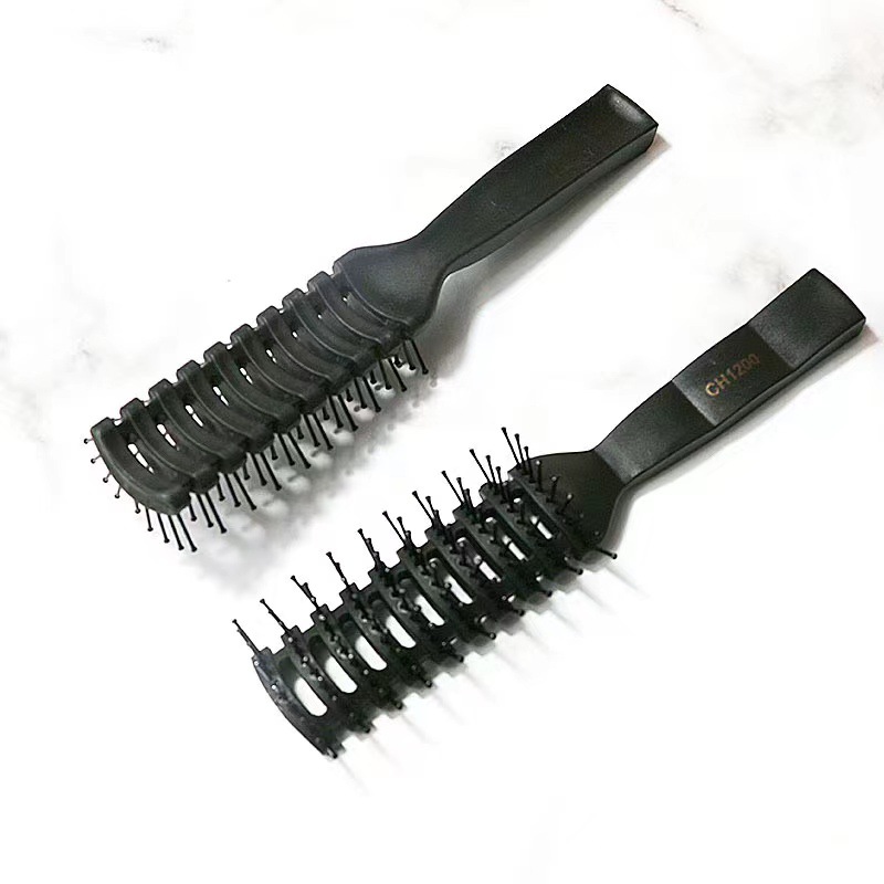 Factory Direct Sale PP All Black Men's Styling Paddle Anti-Static High Temperature Resistant Nine-Row Comb Special_voghion.com