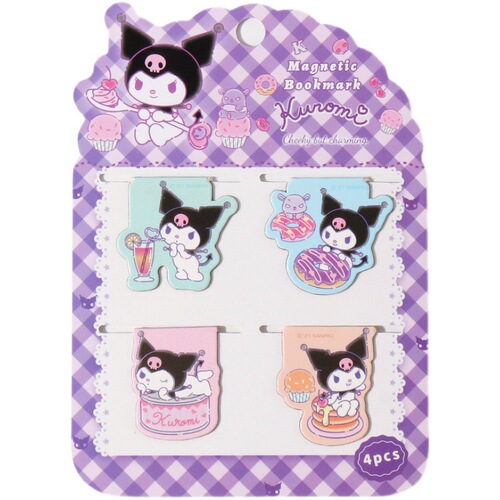 Sanrio Cute Magnetic Bookmark Cinnamon Dog Kuromi Student Practical Girly Heart Cartoon Exquisite Book Holder