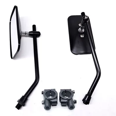 Modified Electric Motorcycle Rearview Mirror, Motorcycle rearview mirror - black-square-with-base