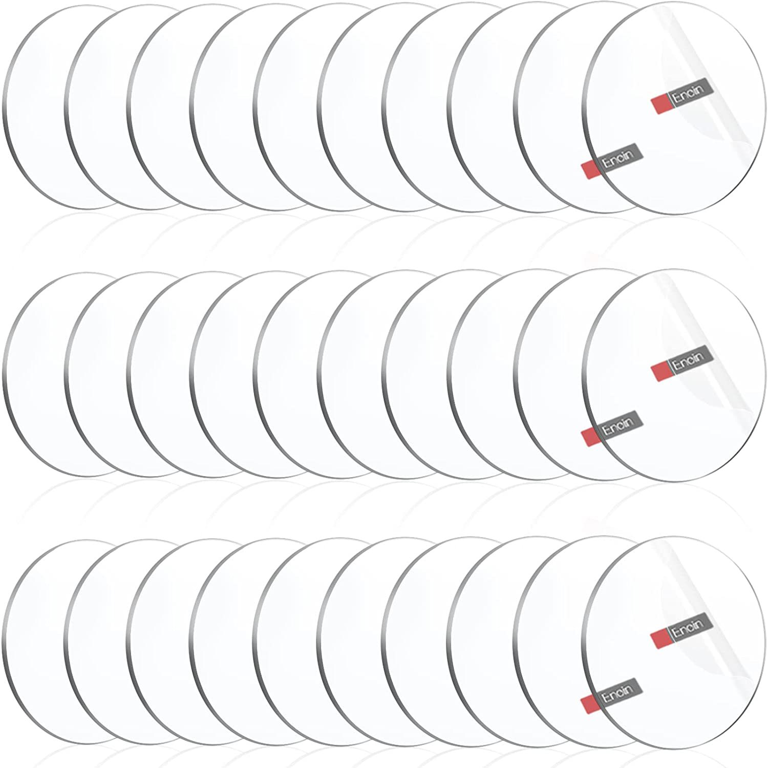 圆形透明亚克力镜片30 片装2.5/ 3 /4英寸1mm 有机玻璃板精雕切割