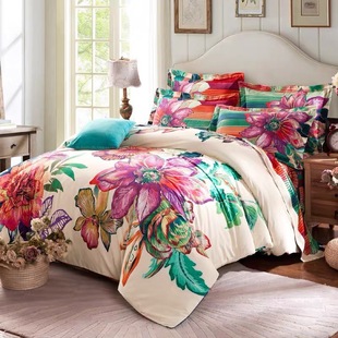 High-Grade Pure Cotton Four-Piece Set Thickeneded Cotton Brushed Wedding Wedding Red Autumn and Winter Warm 1.8m Bedding