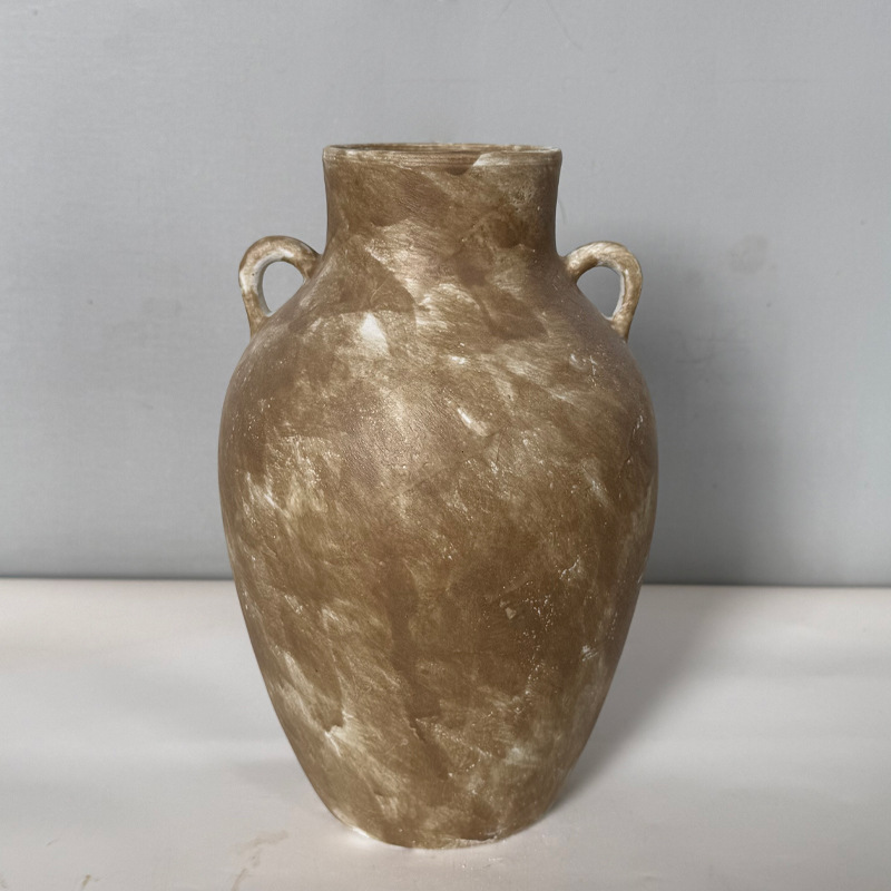 복고풍 이중 귀 항아리 높이 26CM, 너비 16CM, 입 7.5CM