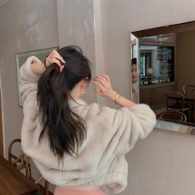 ｜赫尔辛基｜秋季2024年皮毛一体大衣皮草毛毛加绒短款外套女冬