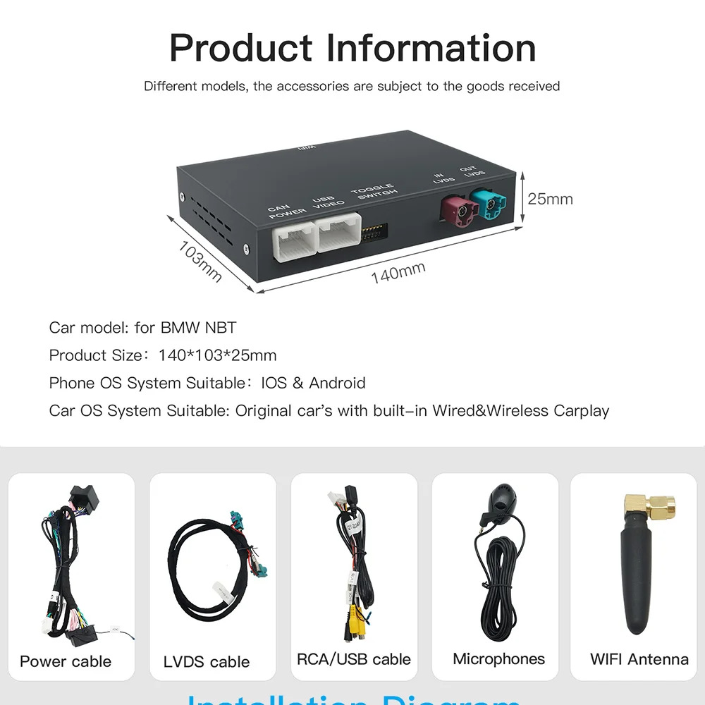 Suitable for Bmw Wireless Carplay Decoder Nbt and Cic Evo System Modules Bmw 2009-2018