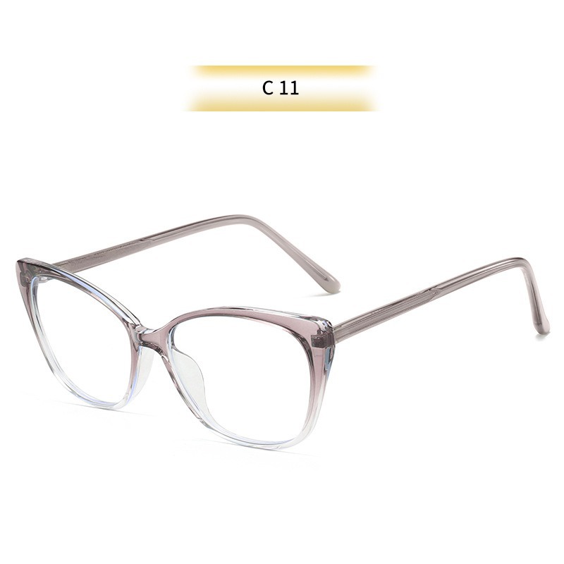 Retro gradiente retrógrado marco de ojos de gato simple protección de la cara de luz azul espejo de luz plana mejora de la cara pequeña grado de uso de gafas miopía