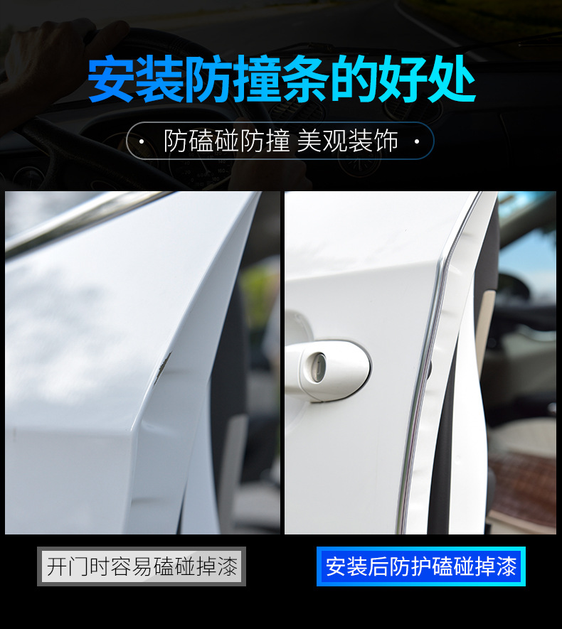 Car Transparent U-Shaped Anti-Collision Strip Door Edge Door Protection Strip Anti-Scratch Widened and Thickeneded Edge Decorative Strip