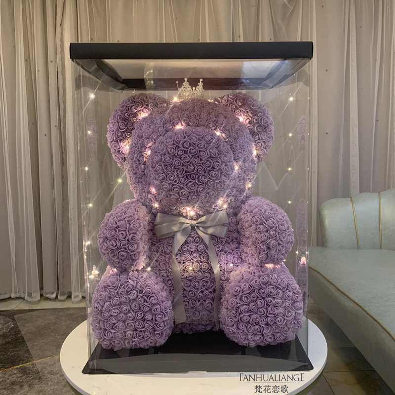 Unicornio flor inmortal rosa ramo caja de regalo de regalo para el día de San Valentín para la novia esposa y amiga