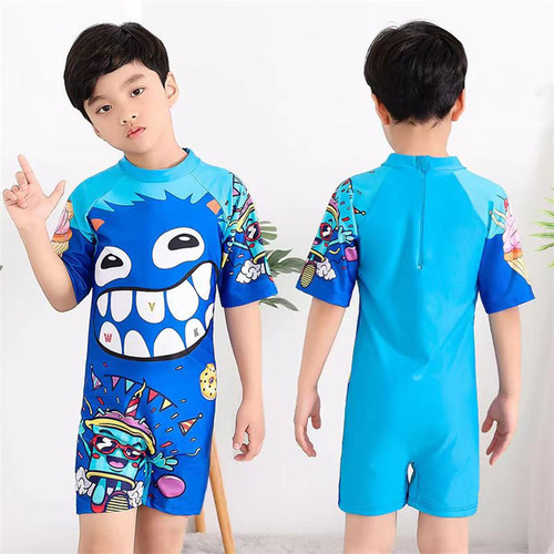 New children's swimsuit boy one-piece cartoon cute sun protection boy treasure student surfing swimsuit hot spring swimsuit