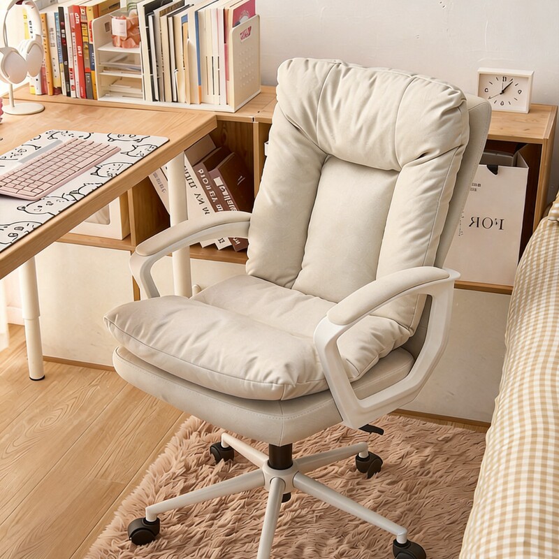 Office computer chair, student dormitory chair, makeup chair, comfortable for long periods of sitting, suitable for home use, adjustable height chair for girls' bedrooms