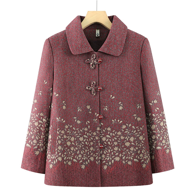 Люди среднего и пожилого возраста весенние и осенние пальто бабушки одеждой 2025 новая мама весна 60 лет 70 пожилой топ