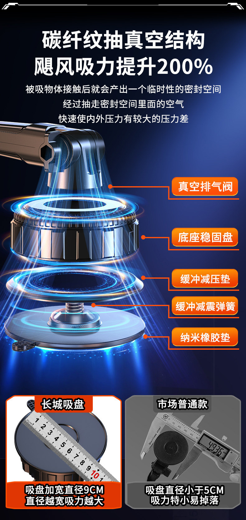 Mobile phone car mount, suction cup type, specialized for use in cars, high-end central console navigation universal shockproof fixed support bracket