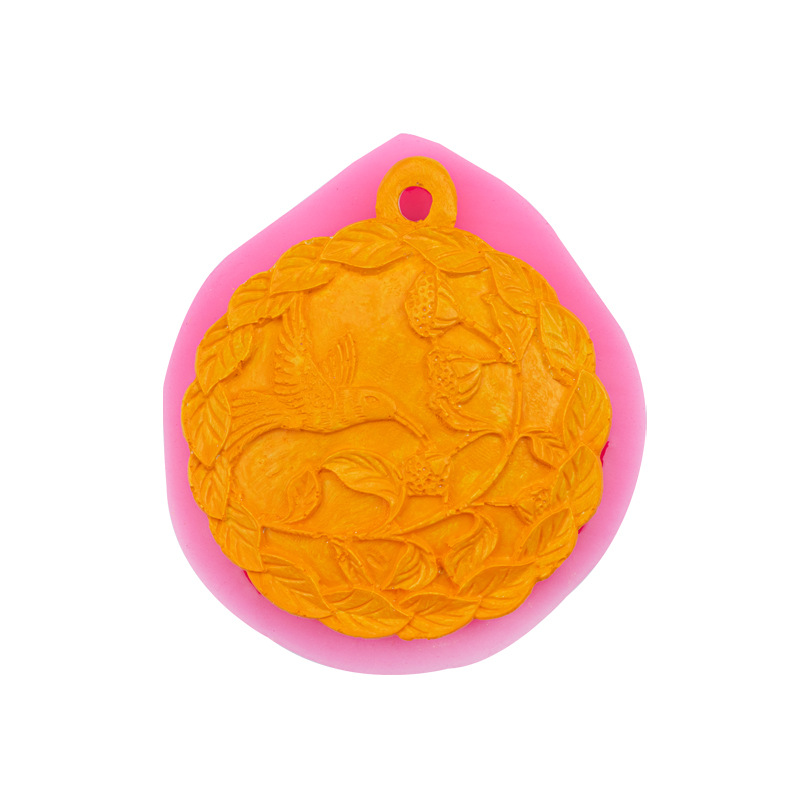 Estilo chino tridimensional con agujero Urraca y flor fondant pastel molde arcilla yeso coche colgante decoración molde