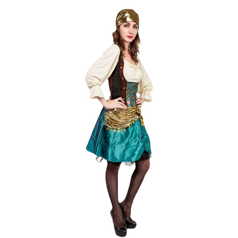 De Halloween de las mujeres adultas de Europa y América Nordic Pirata Nacional chica traje grande hembra pirata Cosplay traje del funcionamiento