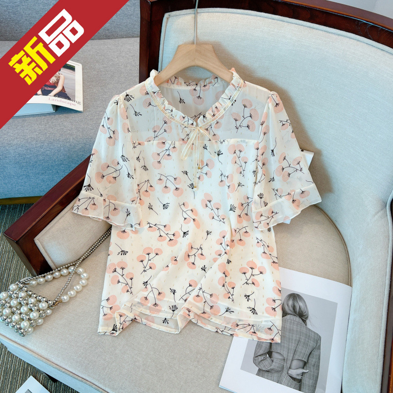 Summer elegant shiffon shirt for leisure