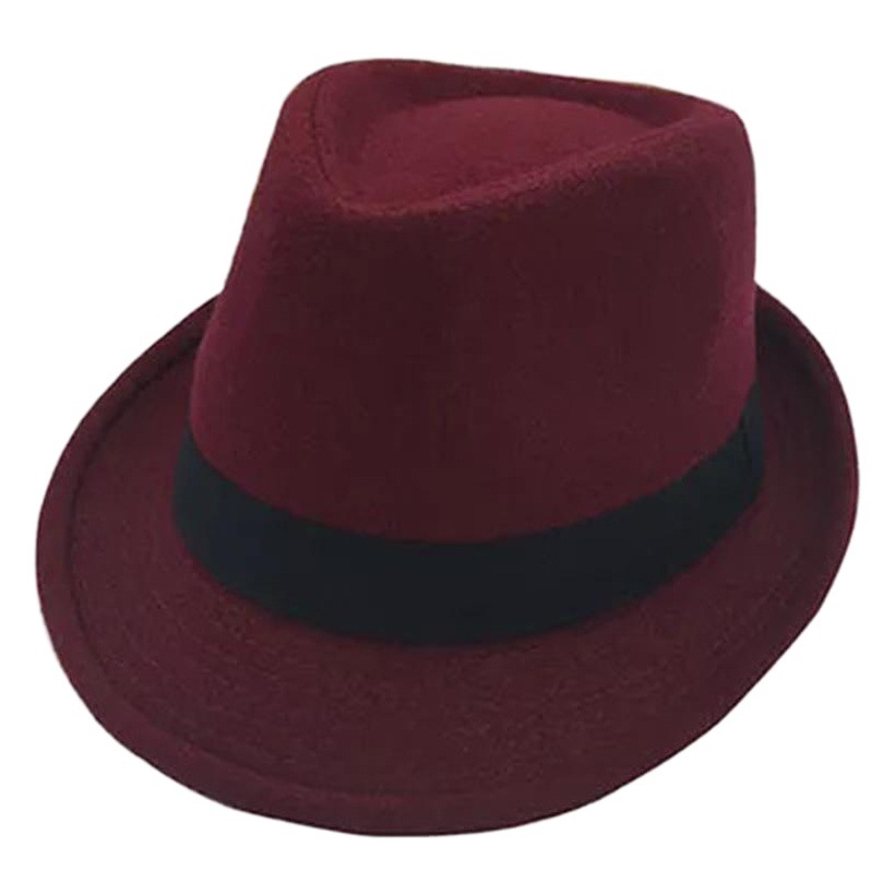 Hat Korean Fashionable Handsome British Top Hat Men's Middle-aged and Elderly Winter Casual Gentleman's Hat Retro Curled Jazz Hat