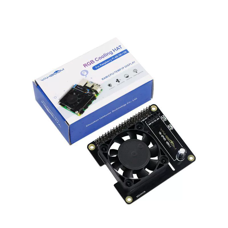 Мониторинг в реальном времени для Raspberry Pi, умный персональный домохозяйственный 4-го поколения 3B+, корпус с вентилятором, управление температурой, RGB, расширение