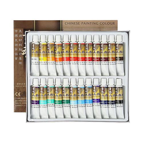 Painting Soul Chinese Painting Pigment Set 12 Colors 24 Colors Boxed Ink Painting Paints Children Beginners Art Supplies