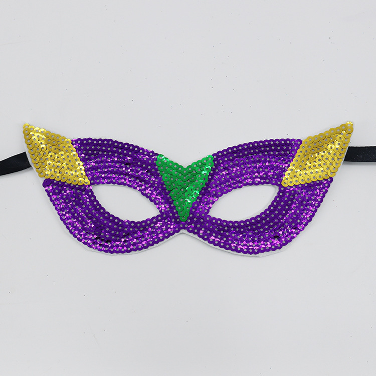 Máscaras de fiesta de carnaval plumas de color brazaletes Amazon oro púrpura verde sequillas payaso tricolor