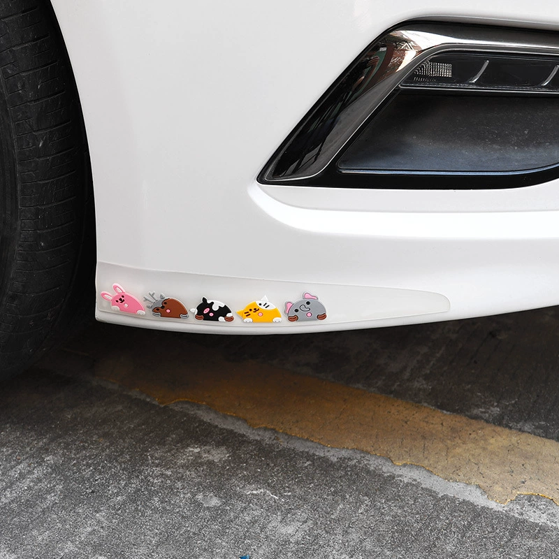 Наклейка на автомобильный бампер с защитой от столкновений универсальная передний и задний бампер полосы против столкновений боковая юбка с защитой от царапин украшение из мультфильма