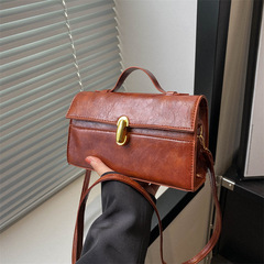 外貿女包時尚質感PU手提包批發新款百搭斜挎包氣質復古單肩小方包