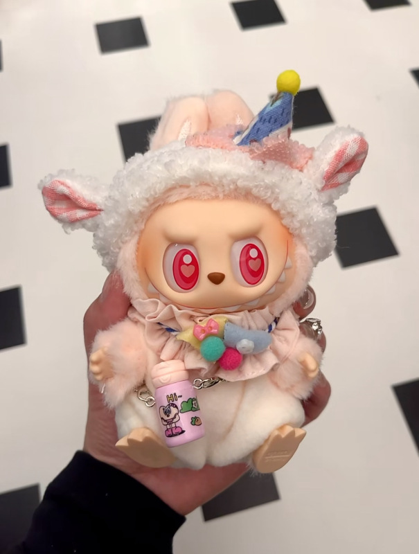 ラブブ labubu ビニール コカ・コーラ ベビー服 第一世代、第二世代、第三世代 17cm 夏用 座り立ちオーバーオールスーツ|undefined