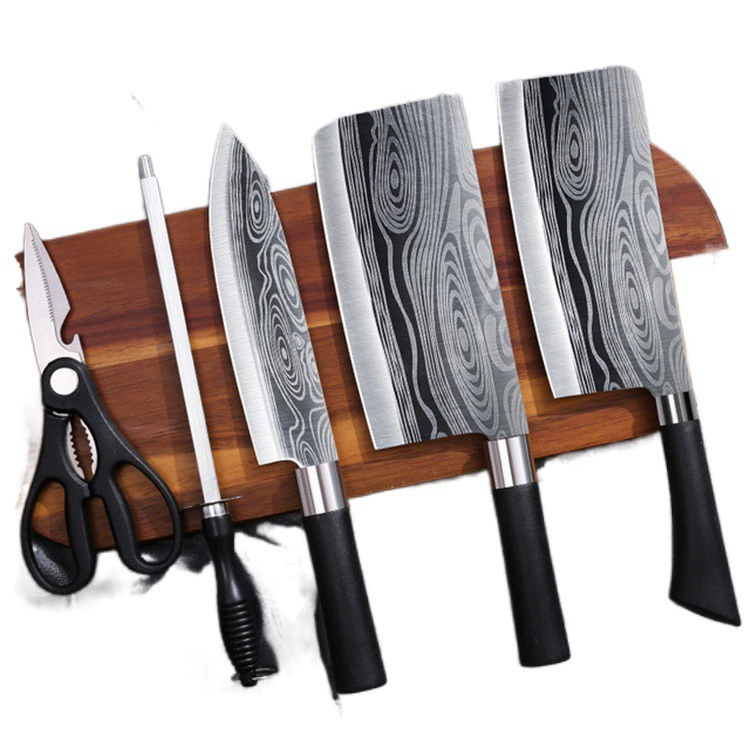 Набор кухонных knives в сборе, нержавеющая сталь, резка костей, нож повар, лезвие ножа и разделочная доска с местом для ножа
