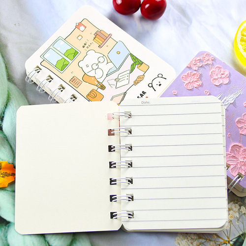 A7 Side-flip Coiled Notebook, Minimalist Loose-leaf Student Pocket Small Notebook, Cute Student Small Notebook, Fresh and Trendy Notepad Stationery