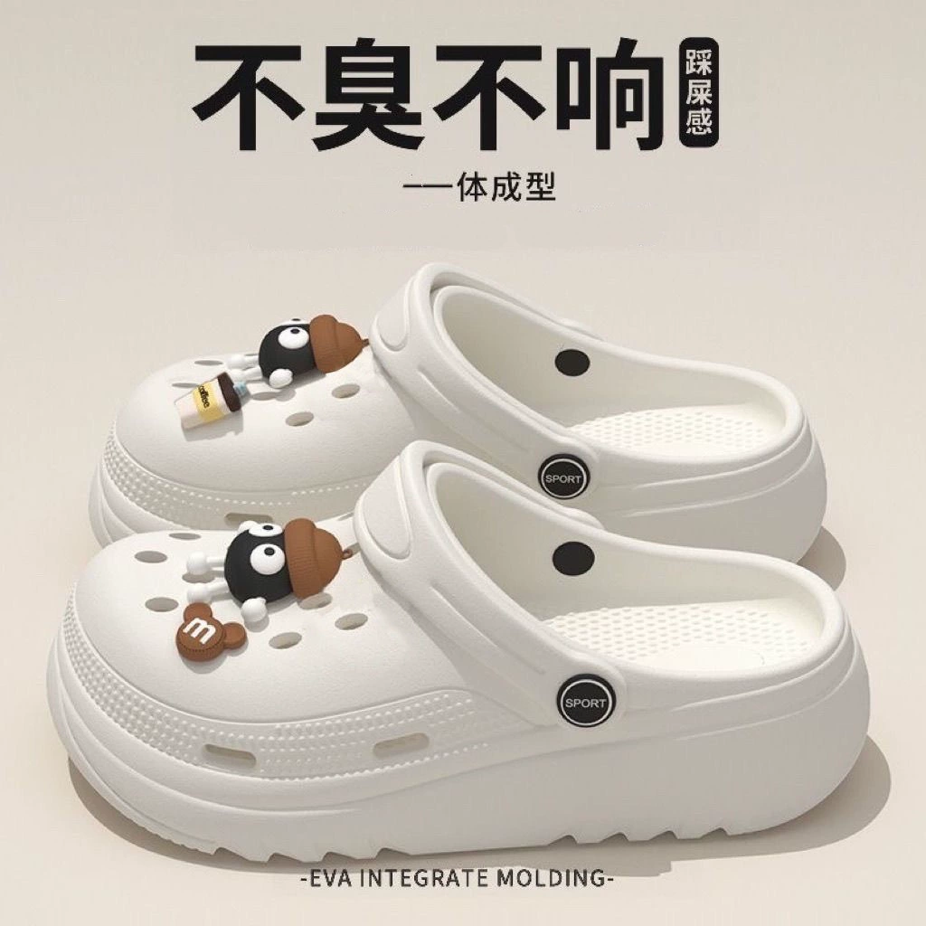 Летние сабо для женщин, тапочки из ЭВА, дышащие и милые женские тапочки с мультяшным носком, парные тапочки, женские сандалии