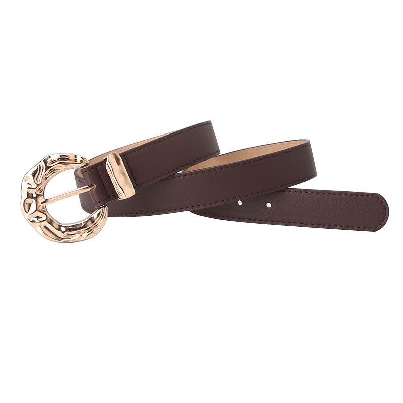 Women's fashion personality belt European and American trend simple jeans pants belt big toe metal buckle decorative belt wholesale