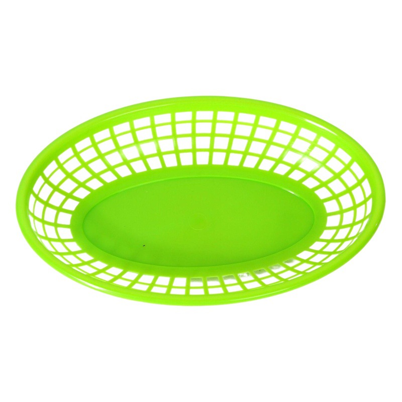 Factory direct supply oval plastic fruit basket fried chicken hamburger basket cross-border supply bread basket