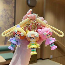 卡通可爱小女孩钥匙扣精致情侣包包挂饰少女小礼品抓娃机厂家批发