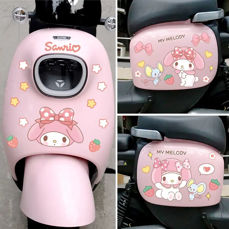 전기차 스티커 쿠로미 멜로디 귀여운 만화 장식 스크래치 커버 스티커