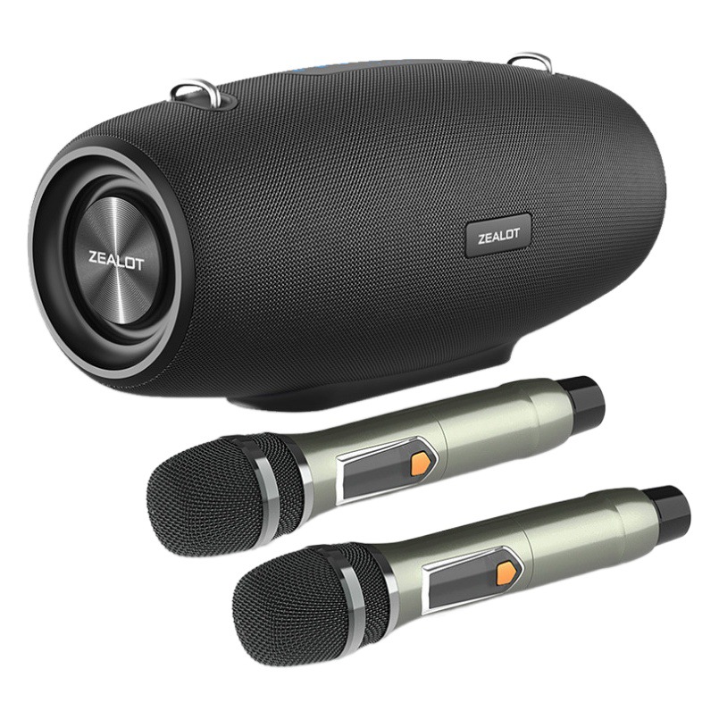 Altavoz Bluetooth S67 de 100W, Karaoke Familiar con Doble Micrófono