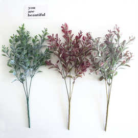 北欧ins风 仿真尤加利叶 小叶桉树叶仿真花草拍摄假花装饰摆件