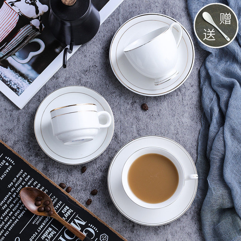 咖啡杯小欧式陶瓷套装家用泡咖啡杯子简约小杯子金线下午茶杯碟|ru