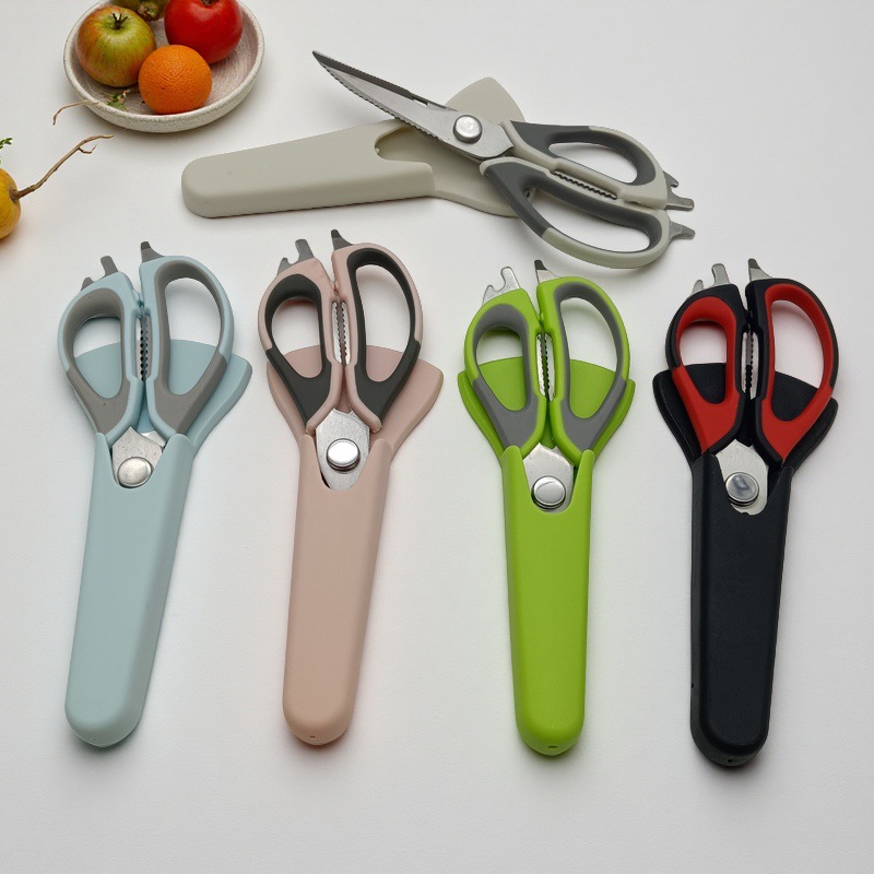 Yangjiang Knife and Scissors Multifunctional Kitchen Tools Magnetic Refrigerator Scissors Removable Stainless Steel Scissors Household Chicken Bone Scissors