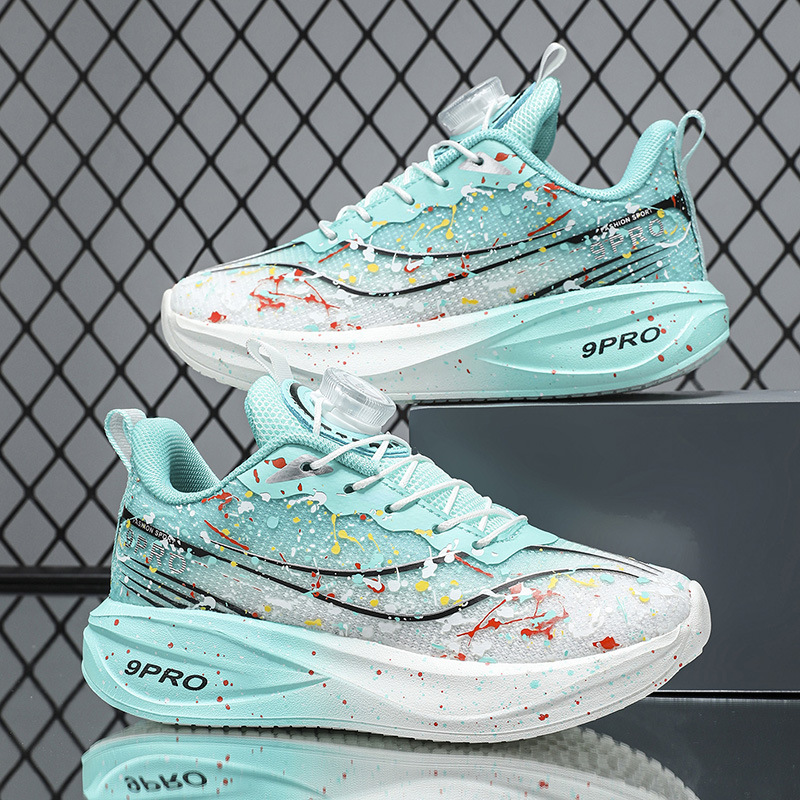 Primary School Students Light Running Shoes Light Mesh Shock Breathable Sneakers Rotary Buckle Camouflage Kids Shoes Autumn New