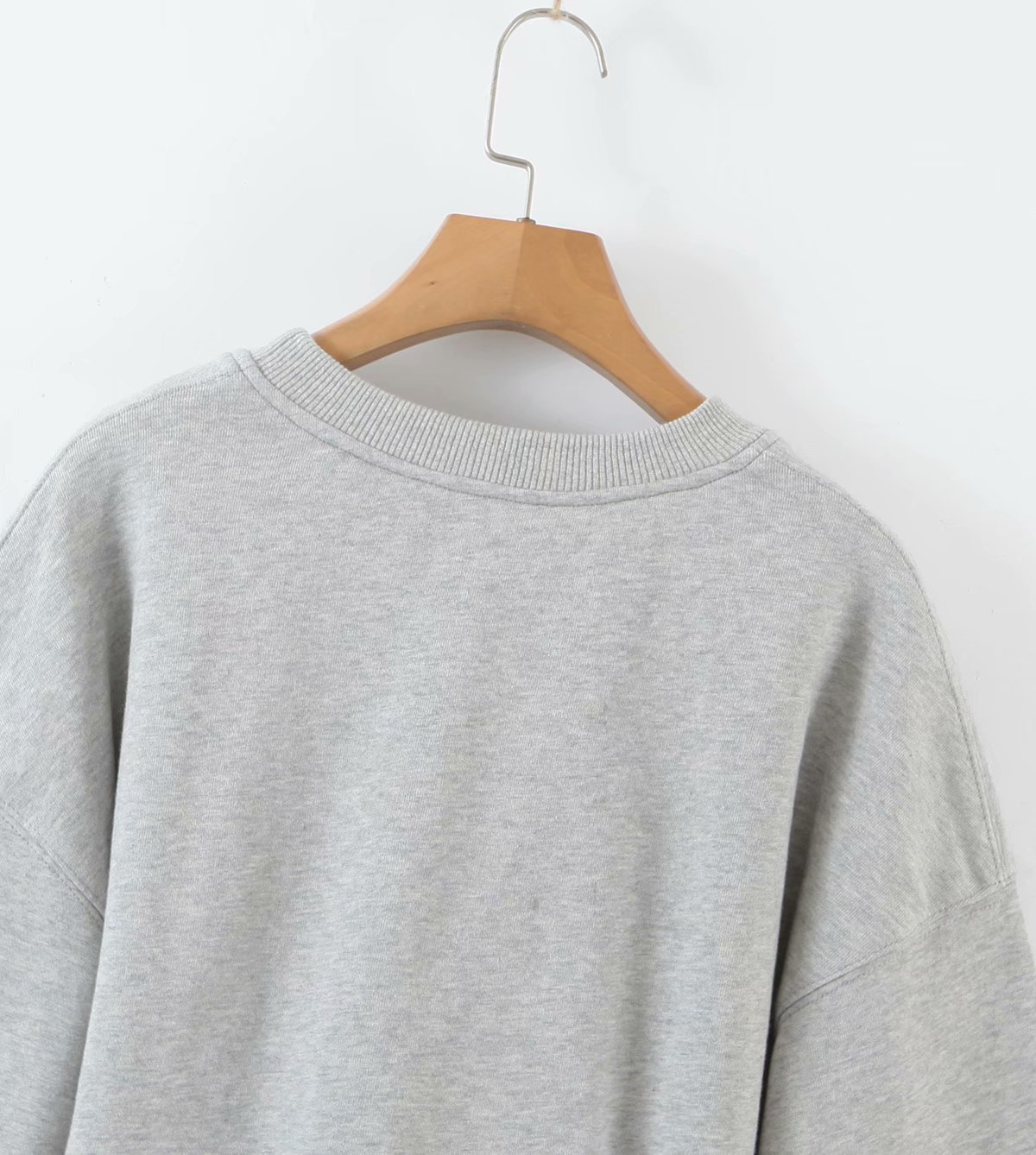 flower gray cropped terry short sweatshirt Nihaostyles wholesale clothing vendor NSAM75863