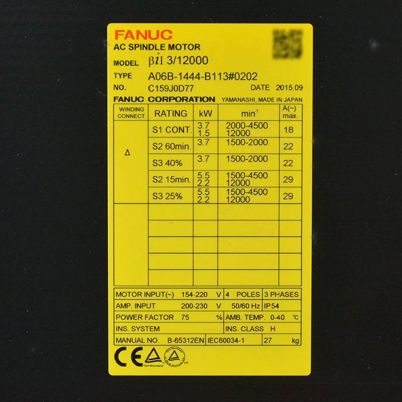 A06B-1444-B113#0202 Fanuc мотор Fanuc привод мотора оригинал новый точка торг