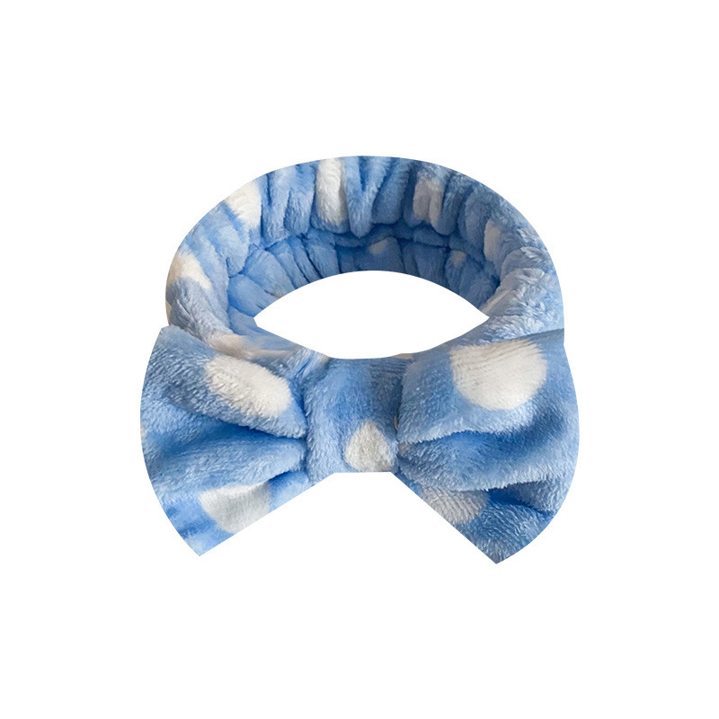 Europa y los Estados Unidos ondulado punto de leopardo coral mariposa fin correa de cabello mujer lavado cara banda de cabello rayas transfronterizas peluche adornamientos para el cabello al por mayor