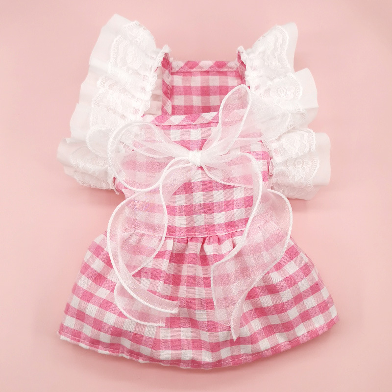 Sweet Polyester Cotton Plaid Pet Clothing display picture 4