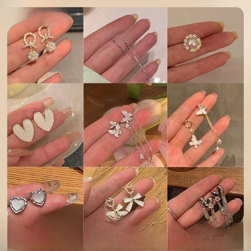 S925 Silver Needle Flowery Pearl Earrings for Women, Unique and High-End Long Butterfly Earrings, Light Luxury and Elegant Ear Decor for Wholesale