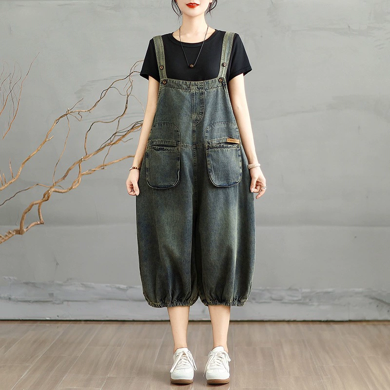 Летний джинсовый overall, оверсайз, свободный крой