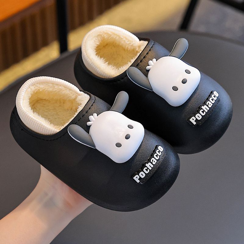 Sanliou otoño y invierno bolsas de niños zapatos de tacones de algodón para niñas calientes y almacenamiento impermeable Lomi zapatillas de algodón para padres e hijos