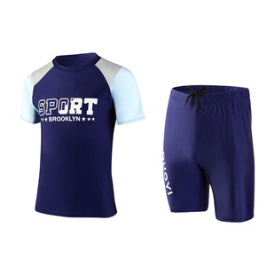 Teen Swimsuit Split Medium and Large Children 2025 New Junior High School Student Conservative Men's Professional Sun Protection Quick-Drying Swimsuit