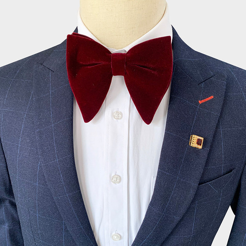 spring new fashionable velvet horn bow tie for men and women for wedding banquet bow tie