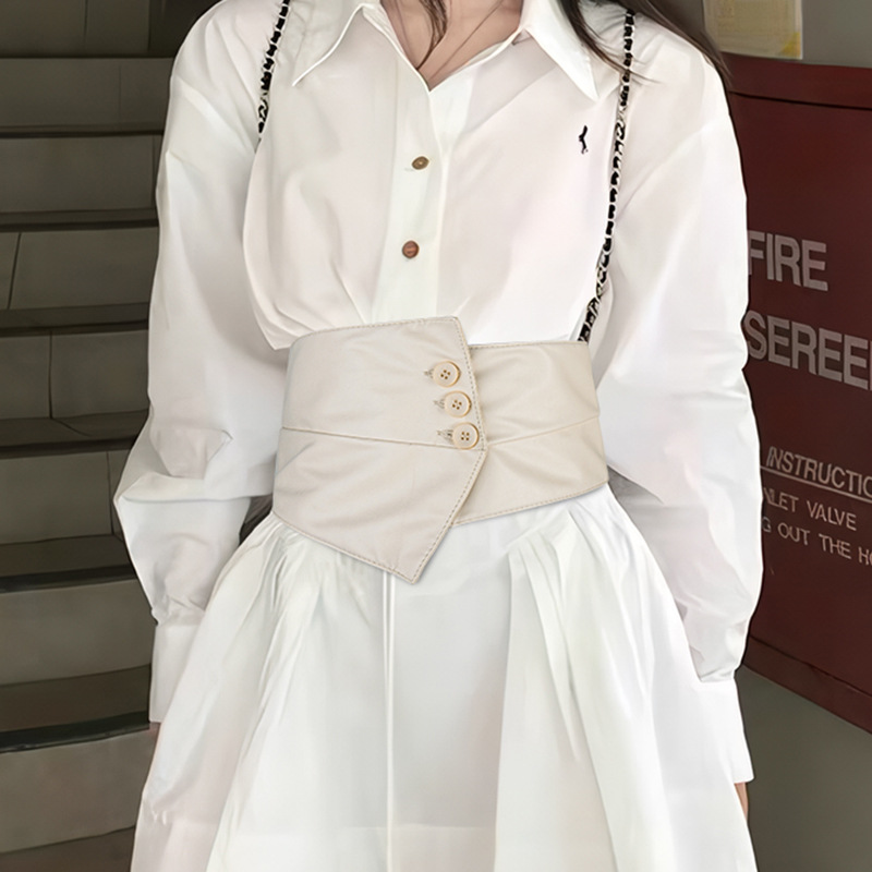 Córset Ancho Elástico de Imitación de Cuero para Vestidos y Trajes
