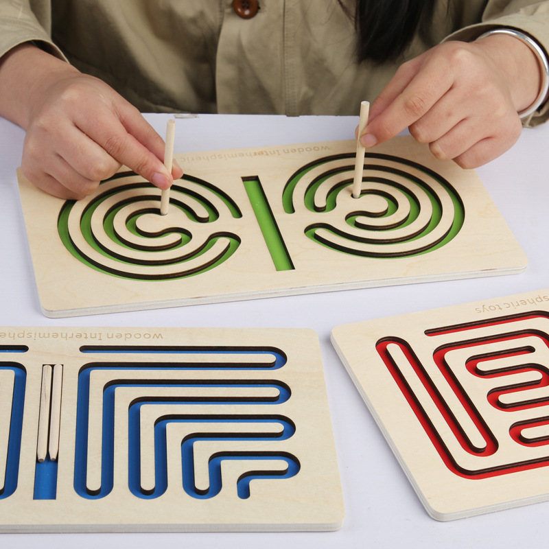 Juguetes de entrenamiento de movimiento fino del cerebro izquierdo y derecho, niños de mano a mano, pensamiento cerebral completo, concentración, iluminación, ayuda educativa